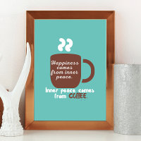 Le Bonheur Est Café Drôle Citation Mot Art