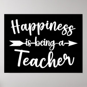 Poster Le Bonheur Est D'Être Un Enseignant À L'École