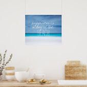 Poster Le bonheur est un jour à la plage océanique photo  (Cuisine)