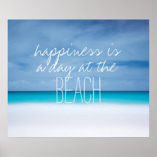 Poster Le bonheur est un jour à la plage océanique photo 