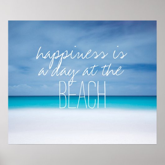 Poster Le bonheur est un jour à la plage océanique photo  (Devant)