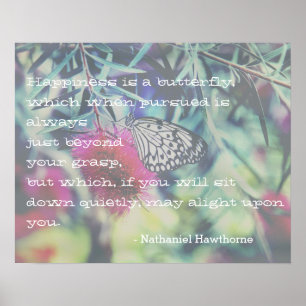 Poster Le bonheur est un papillon - Citation inspirante