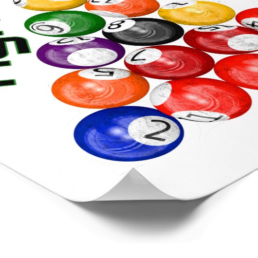 Poster Le Bonheur Est Un Triangle Billiard À Rack Serré (Coin)