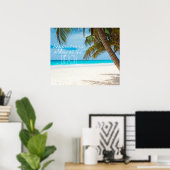 Poster Le bonheur est une journée à la plage inspiration (Bureau à domicile)
