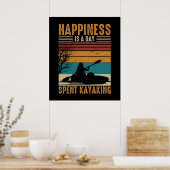 Poster Le bonheur est une journée passée à Kayak (Cuisine)