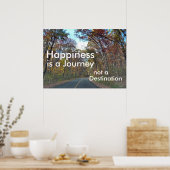 Poster Le bonheur est une motivation de voyage (Cuisine)