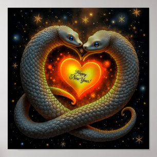 Poster Le bonheur et l'amour dans le Nouvel An du Serpent