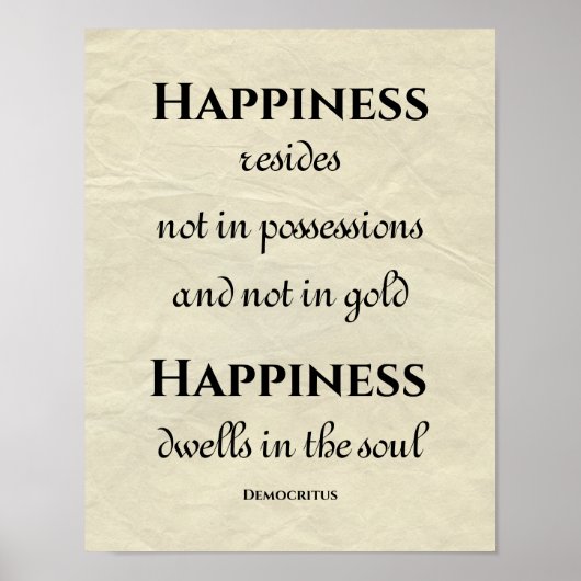 Poster Le bonheur habite dans la citation inspirée de l'â (Devant)