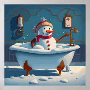 Poster Le bonhomme de neige dans le jacuzzi