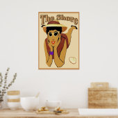 Poster Le bord de mer, dame sur la plage (Cuisine)