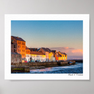 Poster Le bord de mer de Galway au coucher du soleil -