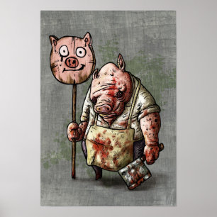 Poster Le Boucher aux cochons