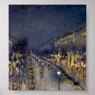 Poster Le boulevard Montmartre la nuit