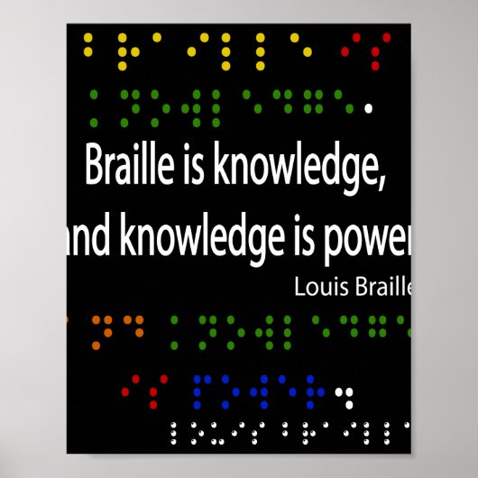 Poster Le braille est une connaissance (Devant)