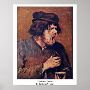 Poster Le breuvage magique amer par Adriaen Brouwer