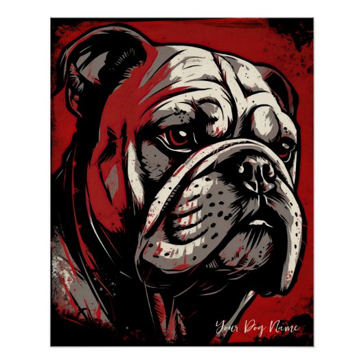 Poster Le Bulldog, rouge et noir 001 - Ulises Dallaire (Devant)