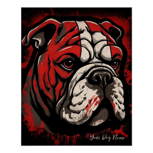 Poster Le Bulldog, rouge et noir 003 - Ulises Dallaire (Devant)