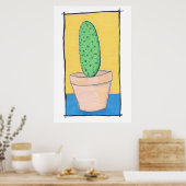 Poster Le cactus - dessin original, simple et décalé (Cuisine)
