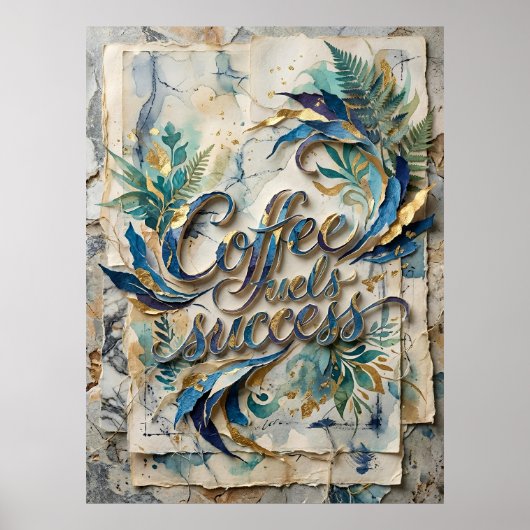 Poster le café alimente le succès (Devant)