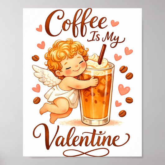 Poster Le café de la Saint-Valentin est mon amour de café (Devant)