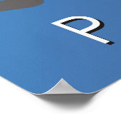 Poster Le Cafe de Petit Chien, Paris (bleu) (Coin)