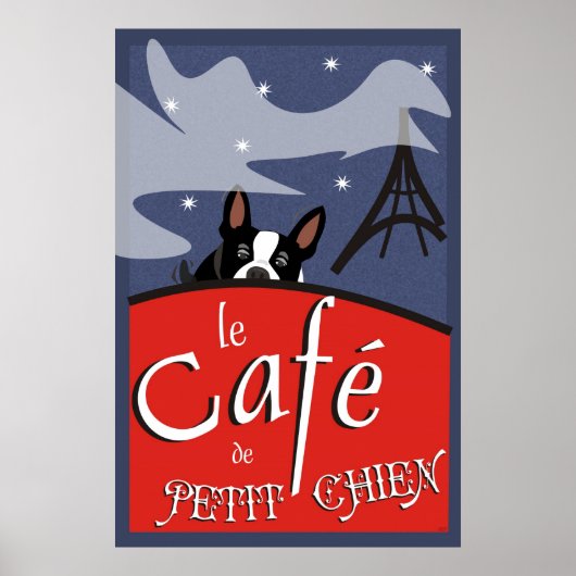 Poster Le Café de Petit Chien, Paris (nuit) (Devant)