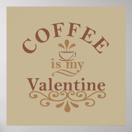 Poster le café est mon valentin (Devant)