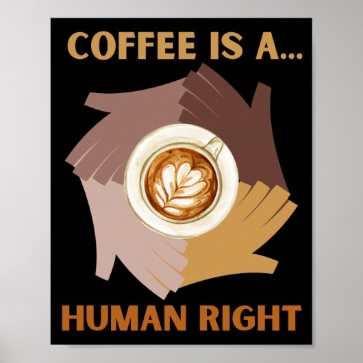 POSTER LE CAFÉ EST UN... DROIT HUMAIN (Devant)