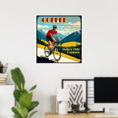 Poster Le café fait arriver le cyclisme (Bureau à domicile)