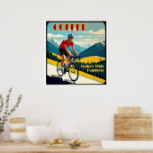 Poster Le café fait arriver le cyclisme (Cuisine)