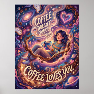 Poster le café ne vous juge pas, le café vous aime