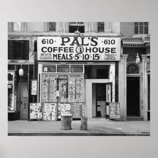 Poster Le Café Pal's, 1939. Photo ancienne (Devant)