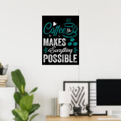 Poster Le Café Rend Tout Possible (Bureau à domicile)