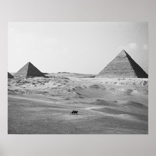 Poster Le Caire Égypte, Pyramides de Gizeh (Devant)