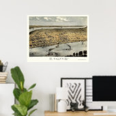 Poster Le Caire, IL Carte panoramique - 1867 (Bureau à domicile)