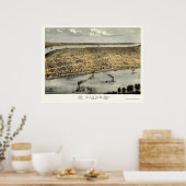 Poster Le Caire, IL Carte panoramique - 1867 (Cuisine)