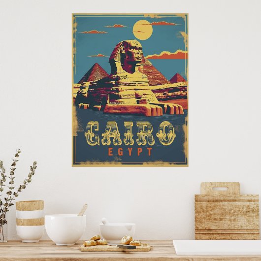 Poster Le Caire : Sphinx Vintage (Cuisine)