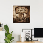 Poster Le Calme Avant la Tempête Numérique (Bureau à domicile)