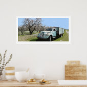 Poster Le Camion de Megan en fleurs d'amandes (Cuisine)