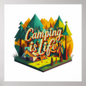 Poster Le camping est la vie (Devant)