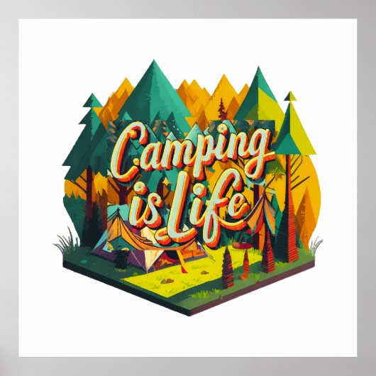 Poster Le camping est la vie (Devant)