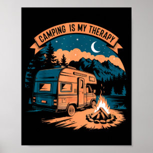 Poster Le camping est ma thérapie