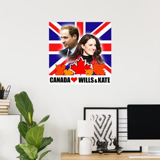 Poster Le Canada aime l'affiche Prince William & Kate (Bureau à domicile)