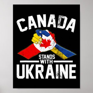 Poster Le Canada Soutient L'Ukraine Drapeau Ukrainien Can