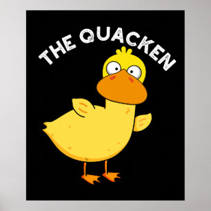 Poster Le Canard Drôle de Quacken Pun Fond Sombre