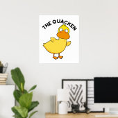 Poster Le Canard Drôle Pun Quacken (Bureau à domicile)