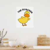 Poster Le Canard Drôle Pun Quacken (Cuisine)