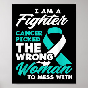 Poster Le cancer de la femme de combat a pris une fausse 