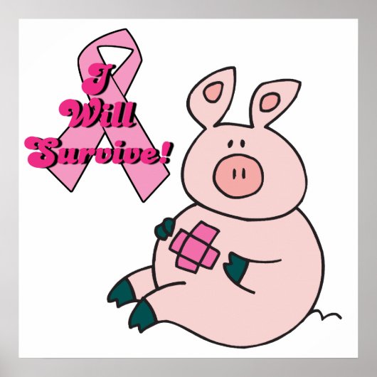 Poster le cancer du sein survivra au porc (Devant)