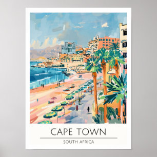 Poster Le Cap Afrique du Sud Illustration artistique Voya